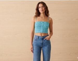 Women's Garden Floral Smocked Peplum Tank Top-Roller Rabbit for Target XS